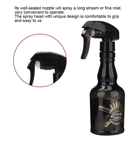 Pulverizador De Agua Black Black Barber, 280 Ml, Recargable,