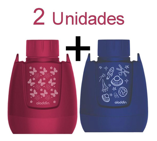 Cantil Térmico Aladdin 300ml Azul Rosa Kids Infantil - 2 Un