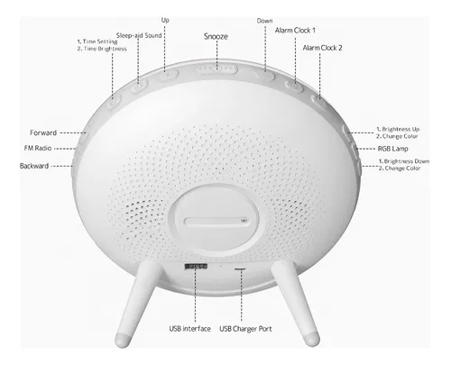 Relógio Despertador Alarme Luz Gradual Smart Wake Up Light