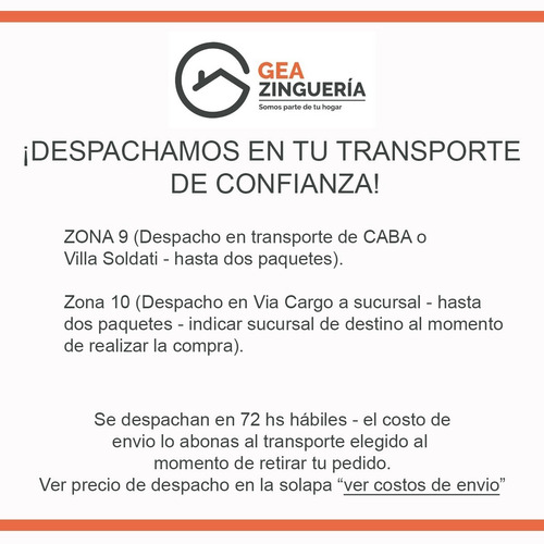 Canaleta Americana Chapa Galvanizada C30 Para Desague Techo