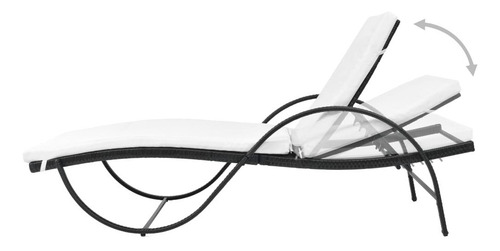 Camastro 2 Uds Con Mesa Poly Rattan Negro