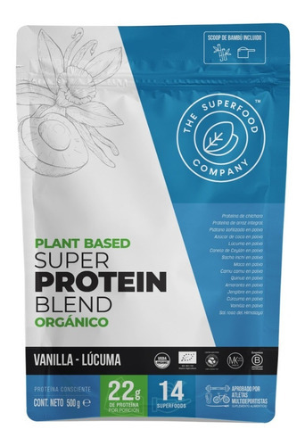 Superfood Company Proteina Vegetal Organica 500 Gr 14 Servs Sabor Vainilla Lucuma