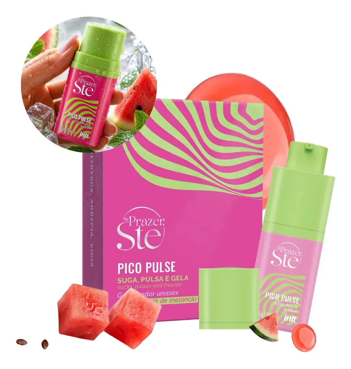 Gel Excitante Unissex Pico Pulse Picolé de Melancia 16g INTT