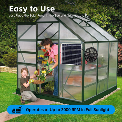 Ventilador Solar Para Invernaderos Y Acampadas 3000, Para Ex