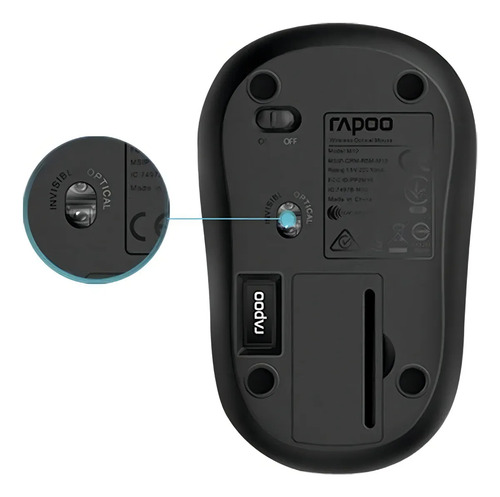 Mouse Sem Fio 1000dpi Multilaser Rapoo M10 2.4 Ghz Ra007 Preto