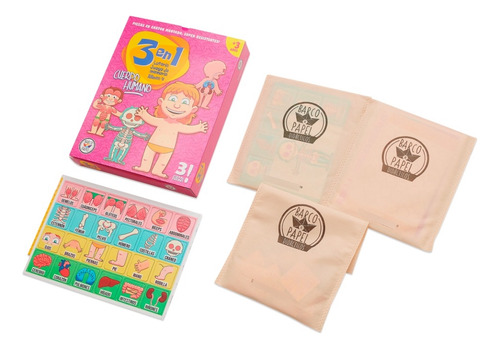 Juego De Mesa Infantil Didáctico 3 En 1 Cuerpo Humano