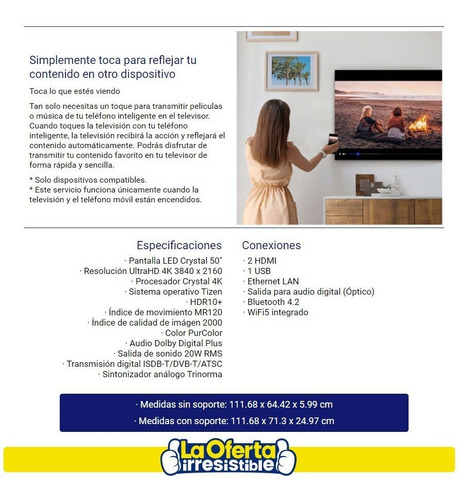 Smart Tv Samsung 50' 4k Uhd Modelo 2020 Wifi Bluetooth Loi