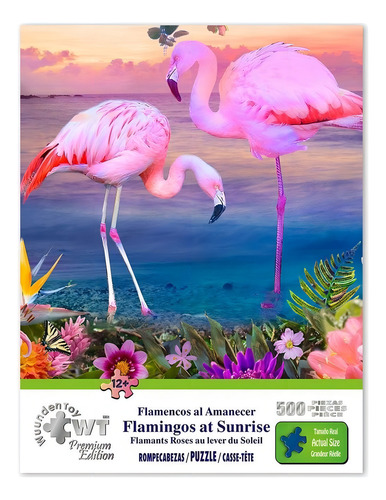 Rompecabezas Premium Edition 500 Pzs, Flamencos En El Amanecer