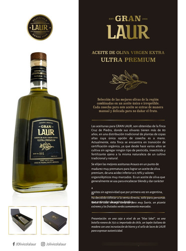 Aceite De Oliva Extra Virgen Gran Laur 750ml