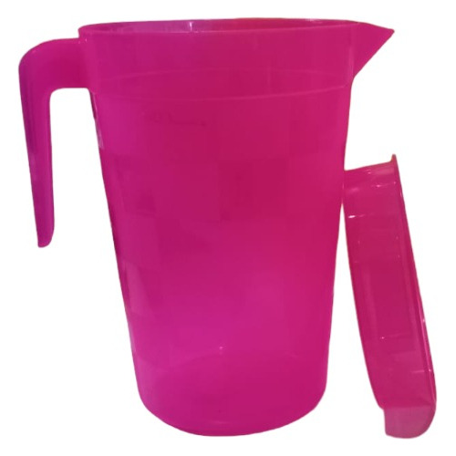 4 Jarras De Plástico De 2 Lts Multicolor Multiusos Con Tapa