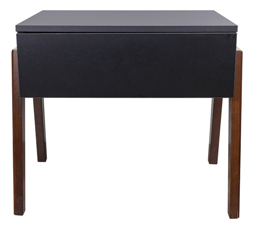 Buró Para Recamara Mesita De Noche Minimalista Moderno Acabado Nogal Color Negro