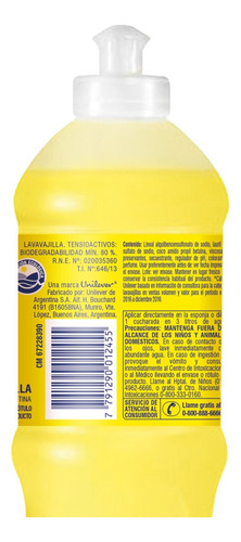 Detergente Ala Plus Limón limón en botella 750 ml