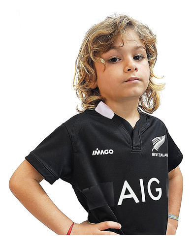 Camiseta Rugby Niños All Blacks Imago Talles 8 10 12 14