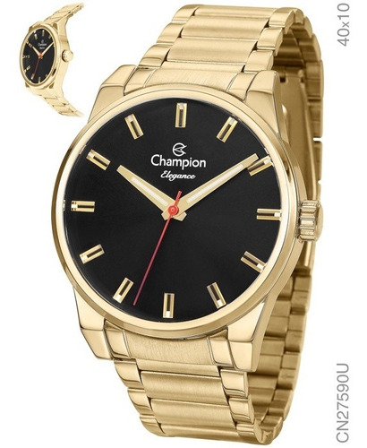 Relogio Champion CN27590U Feminino Dourado Cor do fundo Preto