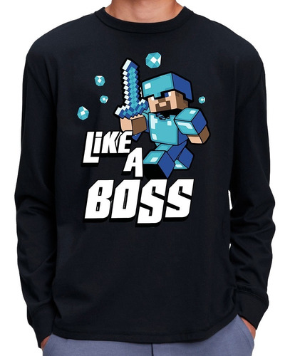 Camiseta Remera Manga Larga De Minecraft 3 Hermosos Diseños