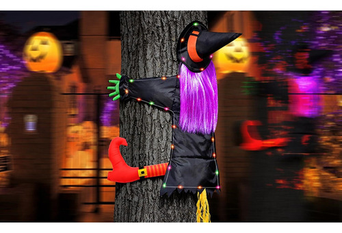 Árbol De Halloween Abrazando Decoración De Brujas