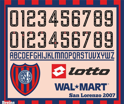 Vectores, Numeros. Camisetas San Lorenzo 2007