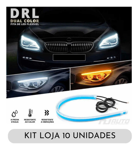 Fita Drl Led 60cm 12v Flexível Com Seta Sequencial Promoção