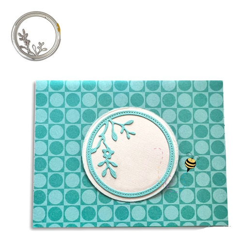 Suaje Troquel Circulo Rama Flor Adornos Scrapbook Tarjeta