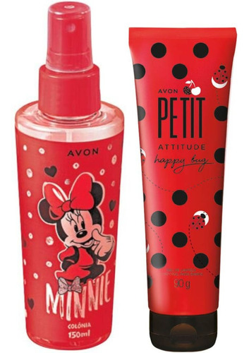 Kit Colônia Minnie + Gel P/ Banho Petit Happy  Bug- Avon