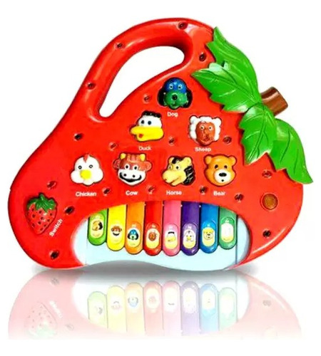 Brinquedo Piano Teclado Infantil Bichos Musical Moranguinho