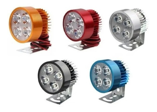 Faro Auxiliar 4 Led Colores 12v-24v Moto - Auto -xp Moto