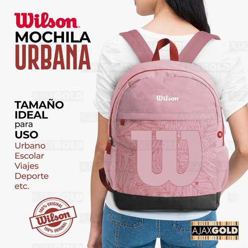 Imagen 7 de 10 de Mochila Urbana Deportes Impermeable Porta Notebook Wilson