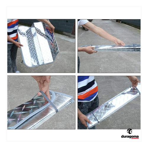 Imagen 4 de 7 de Parasol Cortina Parabrisa Auto Grande Metalizada Aluminio