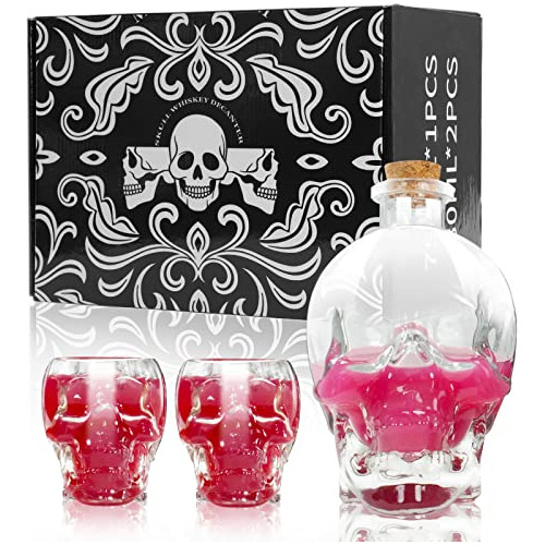 Juego De Decantador De Calavera, Botella De Licor De Cristal