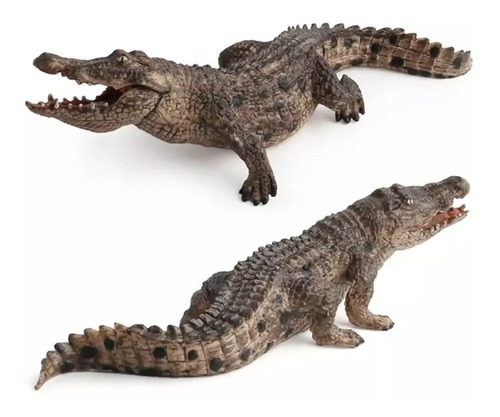 Imagem 1 de 5 de Jacaré Crocodilo Animais Selvagens De Borracha Mundo Animal