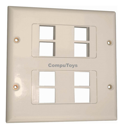 Ztap08 Tapa De Pared Faceplate Para 8 Keystones Computoys