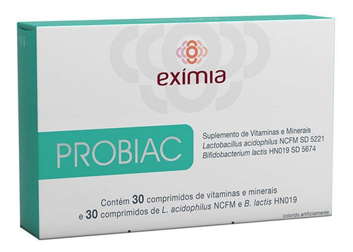 Exímia Probiac Vitaminas E Minerais 30 Comprimidos