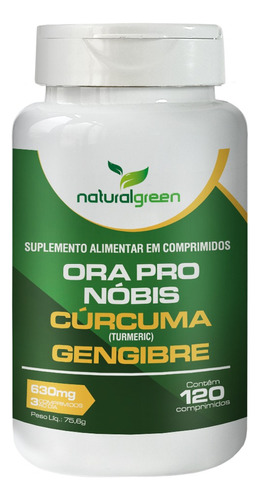 C'urcum + Gnegibre + Ora Pro Nóbis Completo 120 Comprimidos