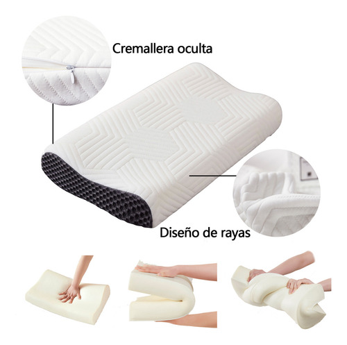 Almohada Memoria Foam Gel Ortopedica Cervical Regulable Color Blanco