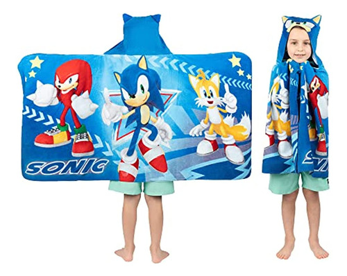 Sonic The Hedgehog, Anime, Baño/piscina/playa Toalla Con Cap