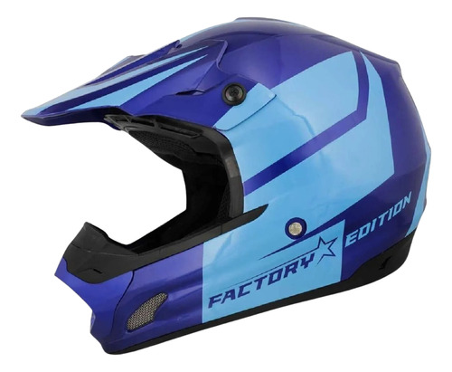 Capacete Cross Th1 Jett Evolution Preto/azul