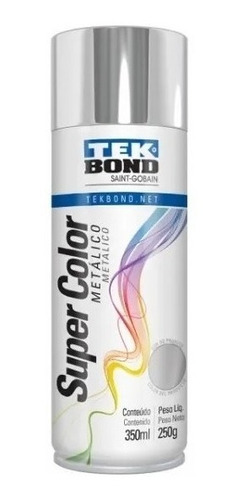 Pintura En Aerosol Metálica Tek Bond Color Cromado 350ml