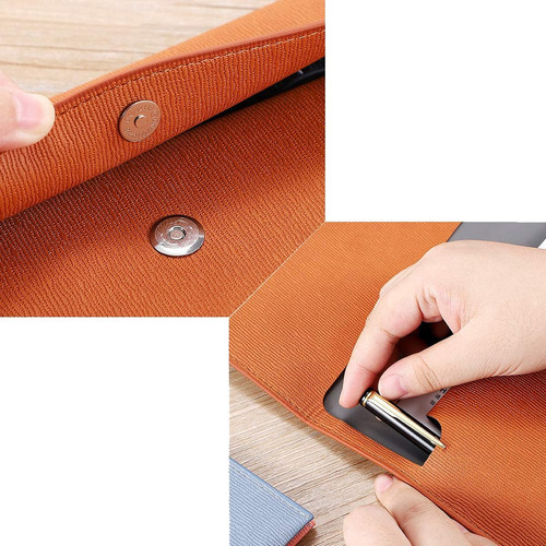 Carpeta A4 De Piel Y1pu Con Soporte Para Documentos, Imperme