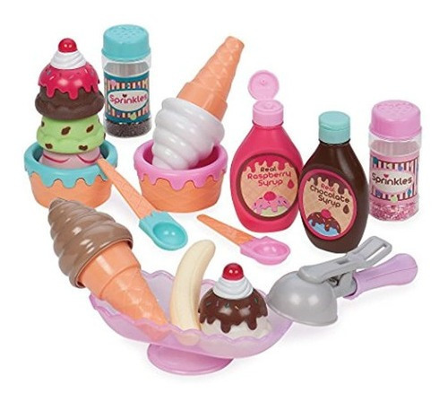 Set De 21 Piezas De Heladería Y Helados De Juguete