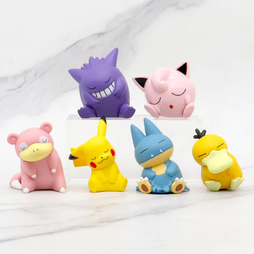 Figura Modelo Pokémon Pikachu Gengar Sleep, 6 Unidades, Jugu