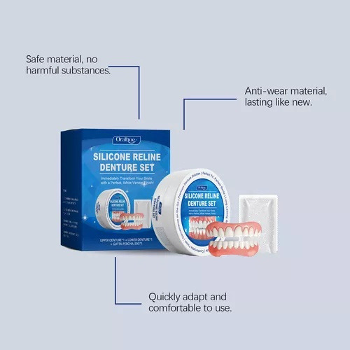 2x Juego De Prótesis Dentales De Silicona Suave Oralhoe