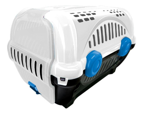 Caixa De Transporte Luxo Para Cães E Gatos Nº1 Furacão Pet Cor Azul/branco