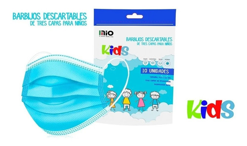 Imagen 2 de 10 de Barbijo Tricapa Infantil Pediatrico X100 C/clip Nasal An Mat