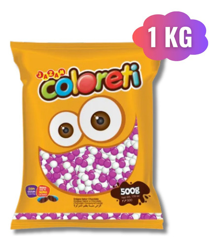 Confete De Chocolate Coloreti Cor Rosa E Branco 1kg - Jazam