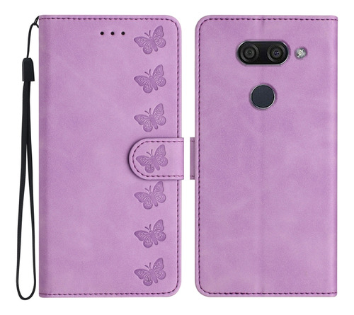 Funda De Piel Estampada Con Siete Mariposas