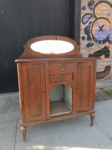 Mueble Antiguo Con Espejo De Estilo Para Restaurar