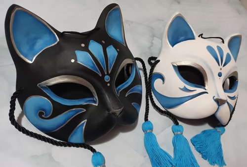 Máscara Sculpture Mask Neko Gato Decorativa