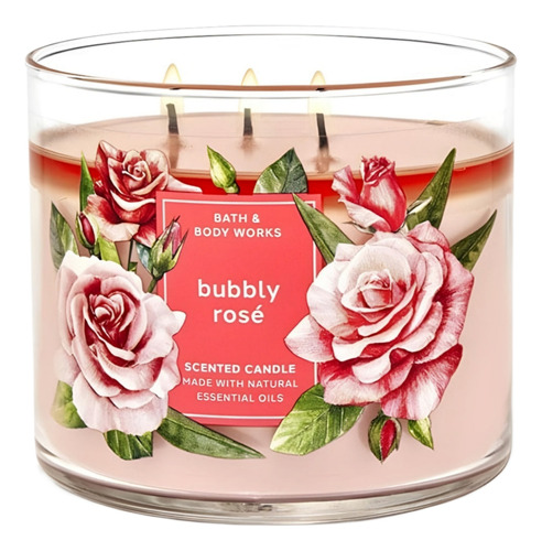 Vela Grande 3 Mechas Bath & Body Works Bubbly Rose