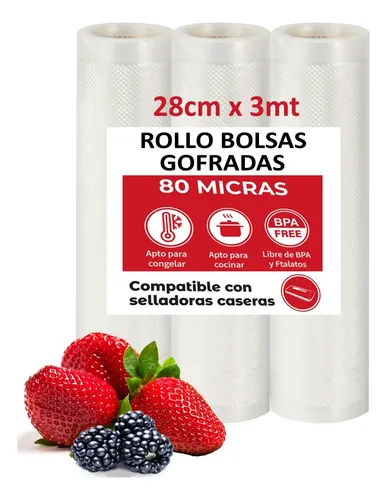 Pack 100 bolsas vacío gofradas 20x30 - 80 micras