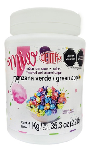 Azúcar Con Sabor Y Color Mix Deiman Manzana Verde